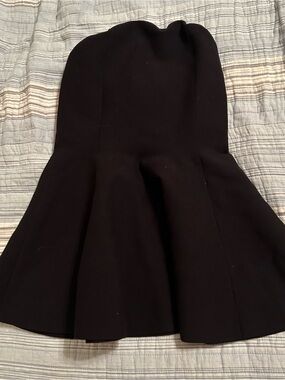 ELSA Black Strapless Peplum Mini Dress